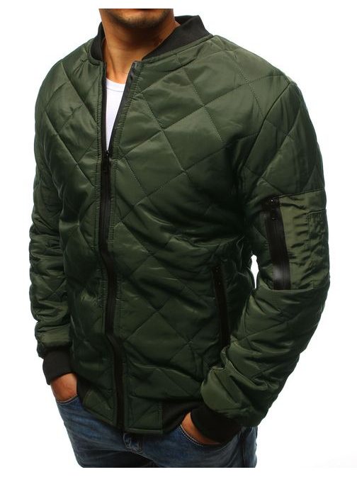 Senzační prošívaná bomber bunda zelená