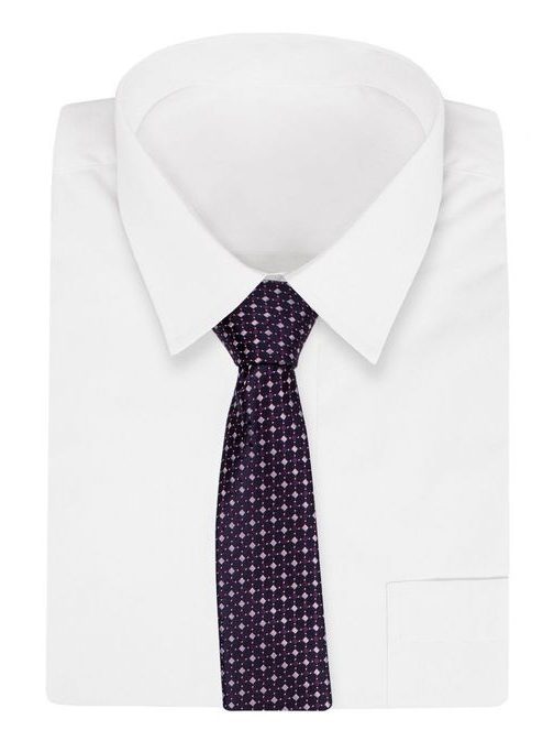 Kostkovaná fialová kravata