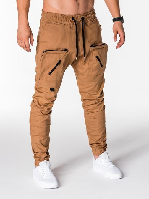 ORIGINÁLNÍ JOGGER KALHOTY KAMELOVÉ P705