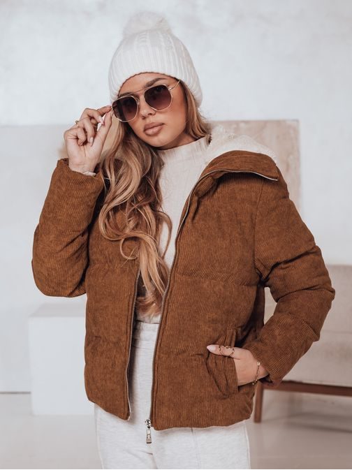 Dámská módní hnědá zimní bunda Trendyglam