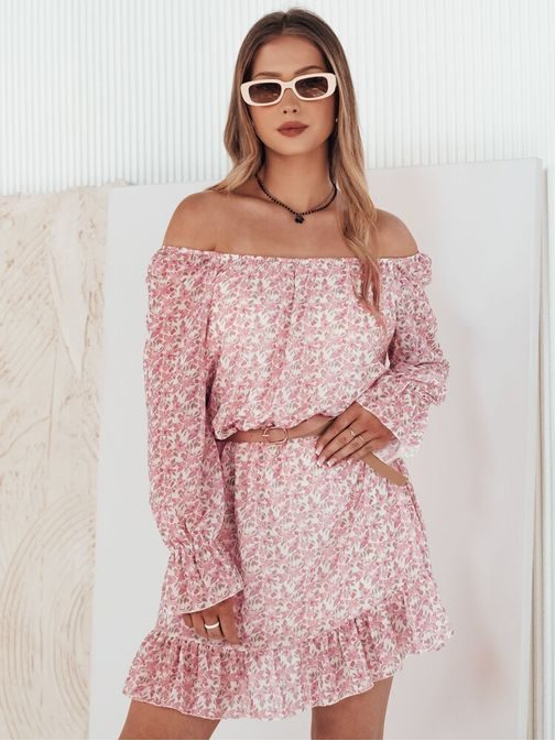 Květinové růžové šaty Kerven