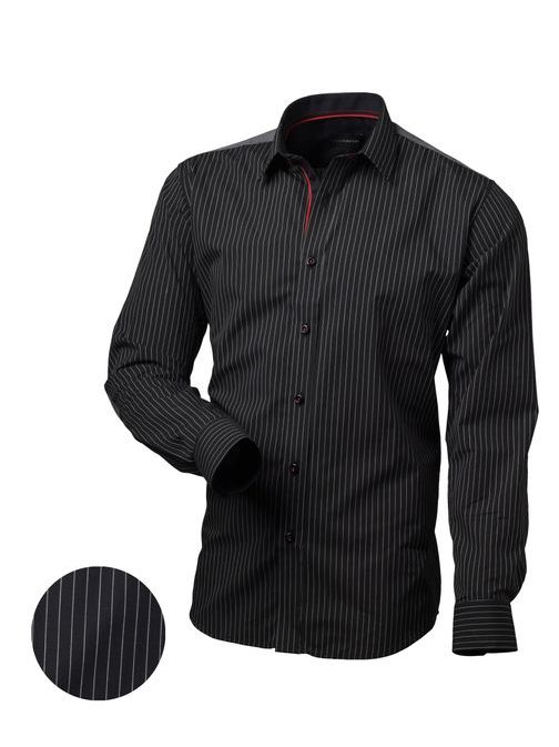 Černá košile s nášivkami  V014