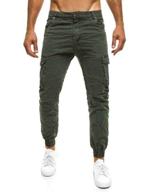 Pohodlné baggy army zelené pánské kalhoty XZX-STAR 81601