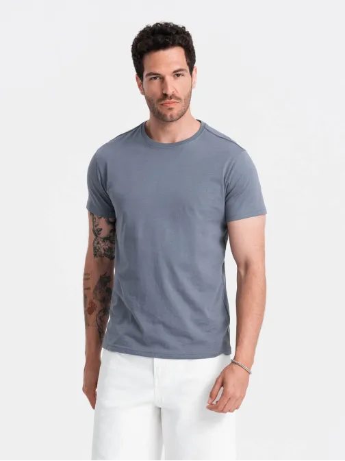 Modré denim bavlněné tričko V7 TSBS-0146