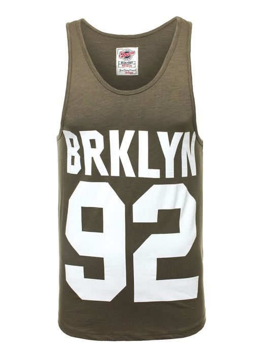 Stylové khaki tílko s potiskem BREEZY 9078