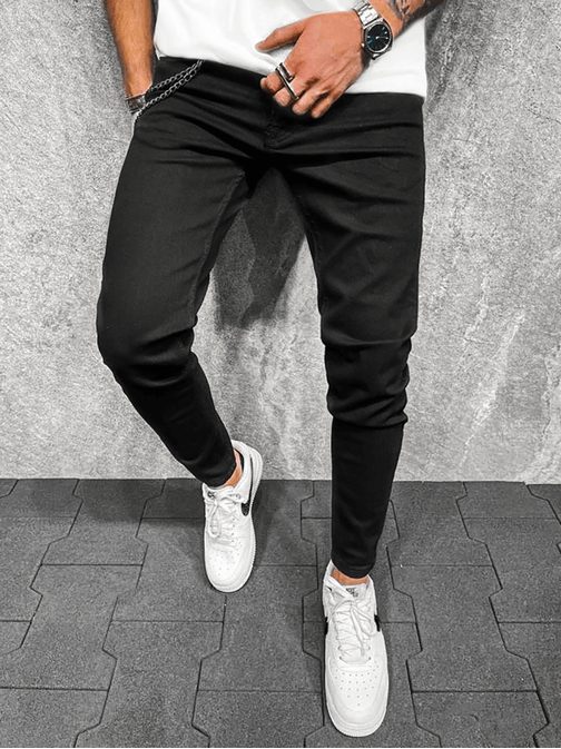 Černé džíny ve stylovém provedení O/B6054