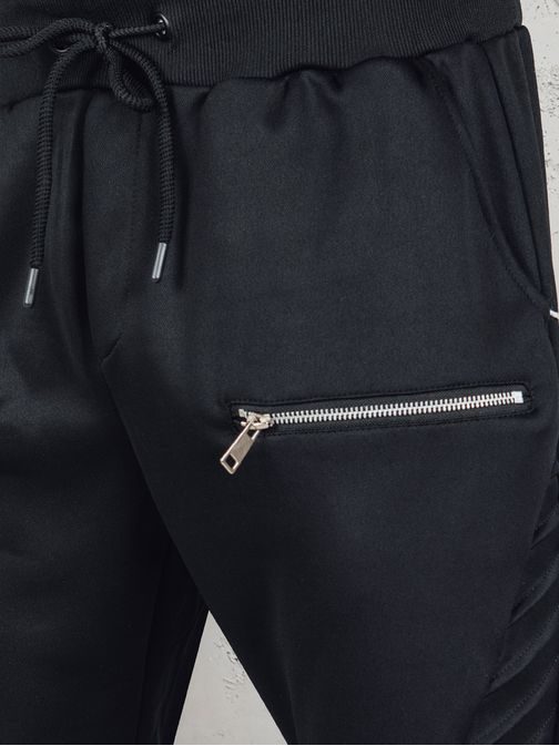 Originální černá tepláková souprava s ozdobnými zipy