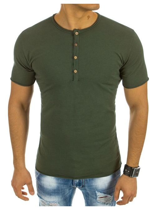 Moderní pánské zelené tričko s knoflíky