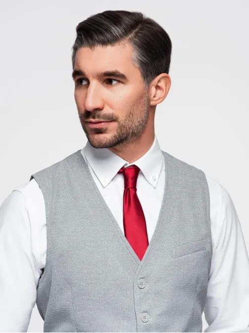 Elegantní šedá pánská vesta V2 BLZV-0146