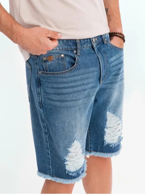 Nápadné modré džínové šortky V3 SRDS-0157