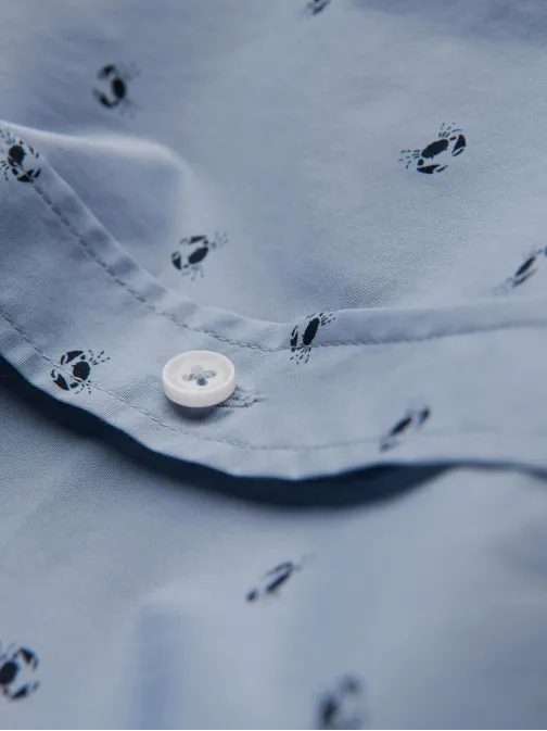 Zajímavá světle modrá košile s trendy vzorem V6 SHCS-0156