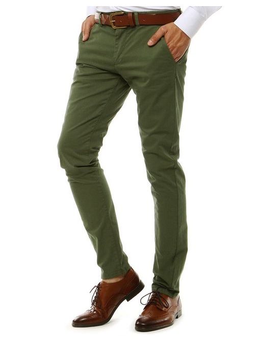 Elegantní zelené chinos kalhoty