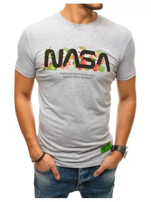 Originální světle šedé tričko s potiskem NASA