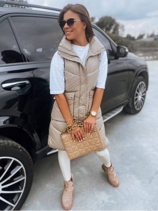 Módní dámská vesta v béžové barvě Mariel