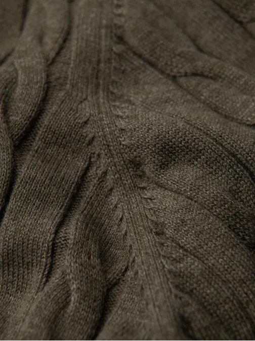 Pánský pletený rolák v olivové barvě V2 OM-SWTN-0157