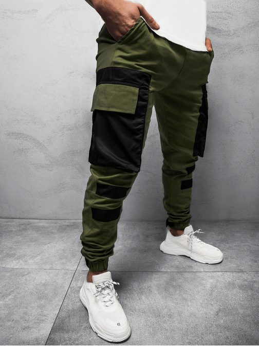 Stylové khaki joggery G/11131