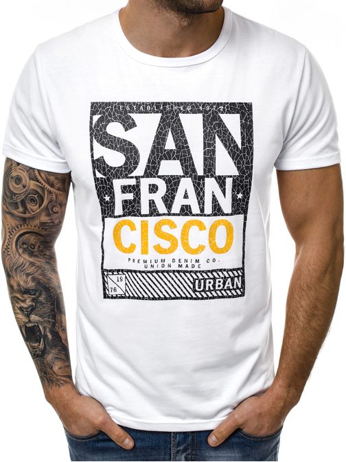 "BÍLÉ PÁNSKÉ TRIČKO ""SAN FRANCISCO""  JS/SS100608"