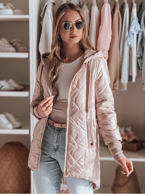 Světle růžová prošívaná dámská bunda ROSSANA