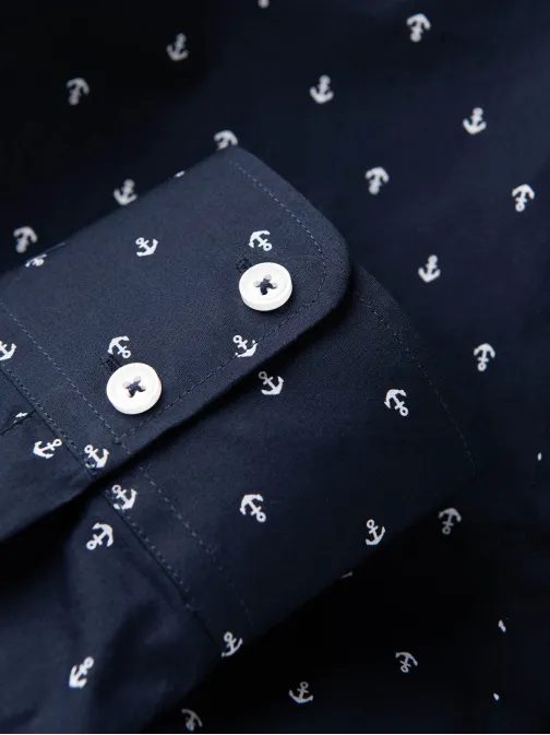 Zajímavá granátová košile s trendy vzorem V2 SHCS-0156