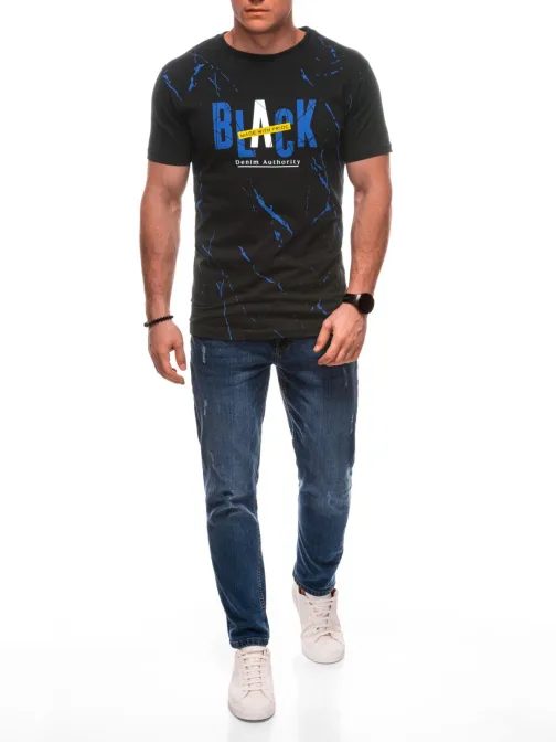 Černé tričko s originálním potiskem S2028