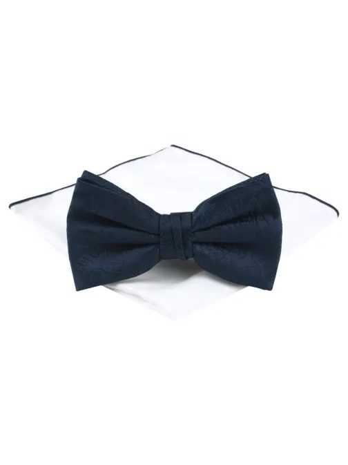 Vzorovaný tmavě modrý pánský motýlek