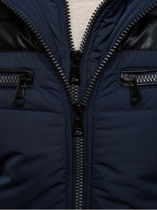 Pánská granátová bunda s koženkovým efektem J.BOYZ X1019K
