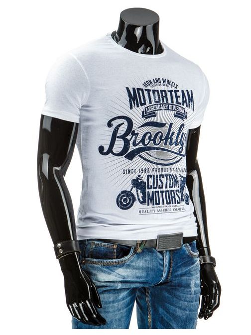 Bílé stylové pánské tričko pánské (rx1597)