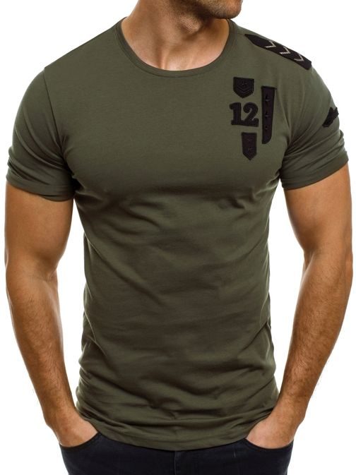 Khaki tričko army styl pánské BREEZY 228