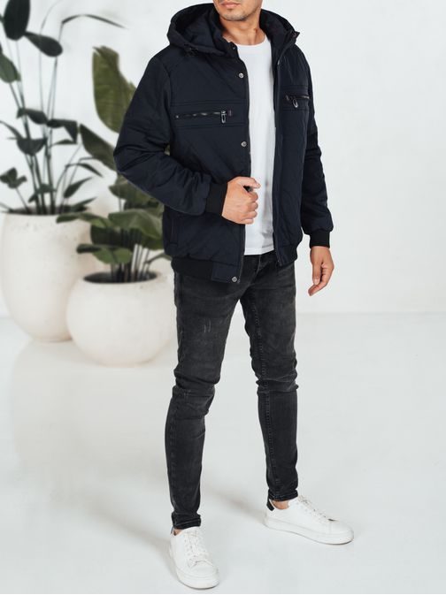 Módní prošívaná pánská bunda modrá