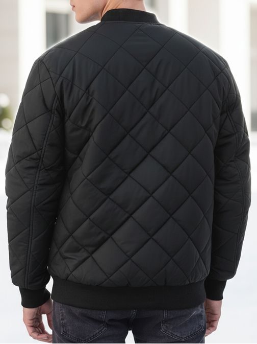 Moderní černá pánská bomber bunda