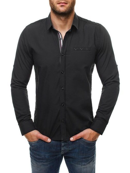 Elegantní černá košile Raw Lucci 528