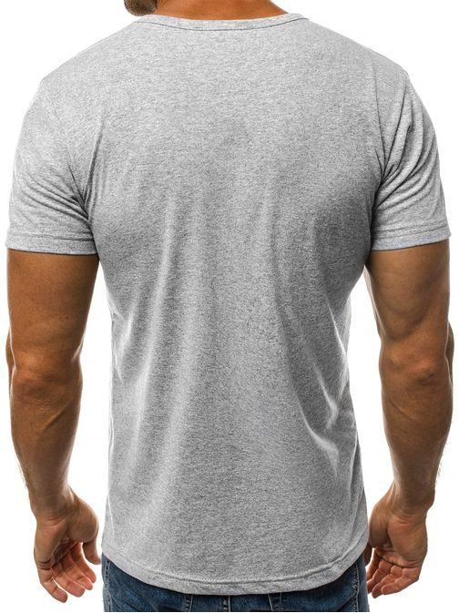 Šedé jednoduché stylové tričko O/1208Z