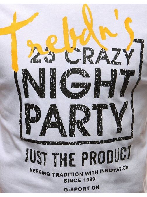 Jedinečné bílé tričko NIGHT PARTY