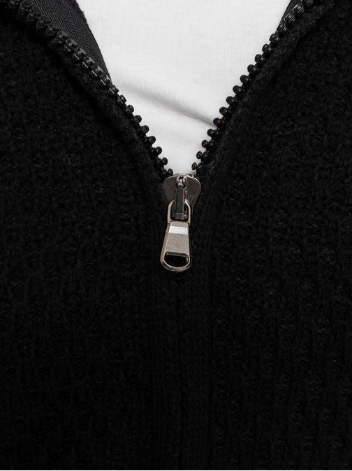 Černý svetr s kapucí BREEZY B9041S