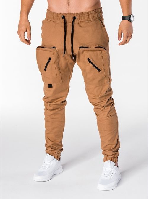 ORIGINÁLNÍ JOGGER KALHOTY KAMELOVÉ P705