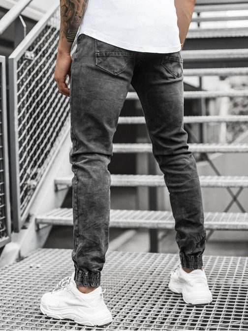 Stylové černé jogger džíny O/TF064Z