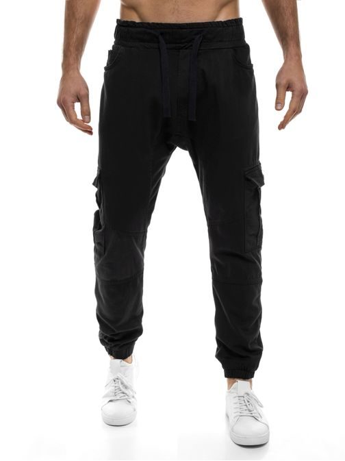 Sportovní pánské moderní kalhoty černé OTANTIK 818