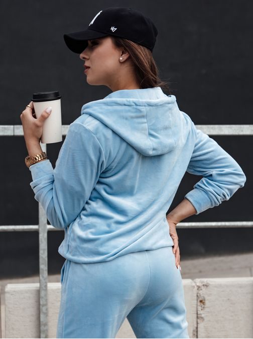 Dámská modrá velurová tepláková souprava Velcomfy