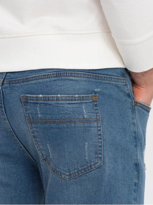 Pánské světle modré rifle ve stylovém provedení P1060