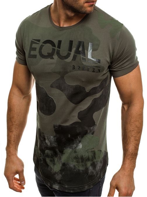 Khaki tričko s maskáčovým vzorem EQUAL BREEZY 548