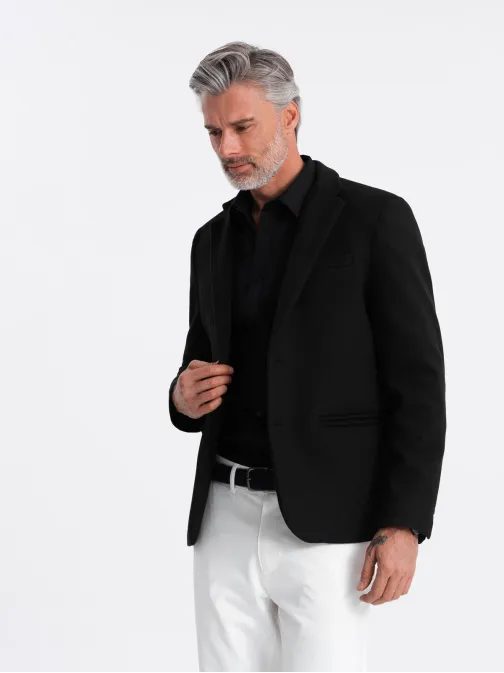 Trendy černé pánské sako V3 BLZB-0118