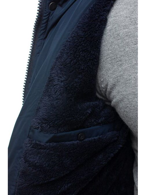 Zateplená zimní bunda tmavě modrá pánská J.STYLE 3052