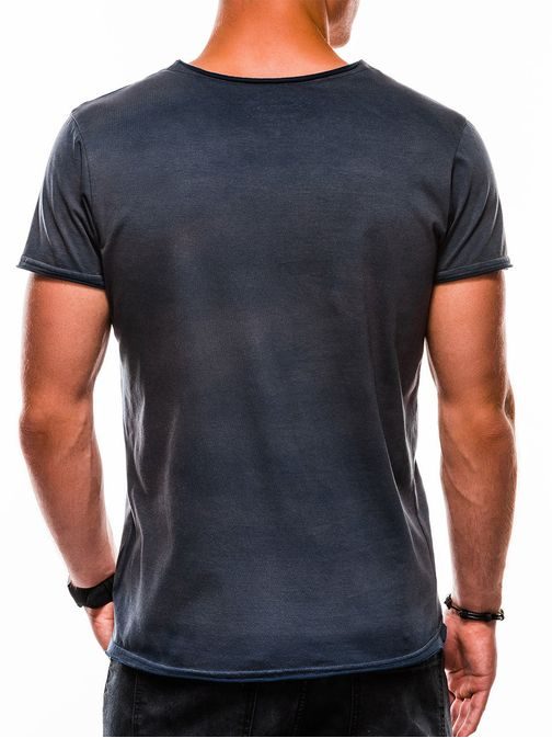 Granátové jednoduché tričko s kapsou s1049