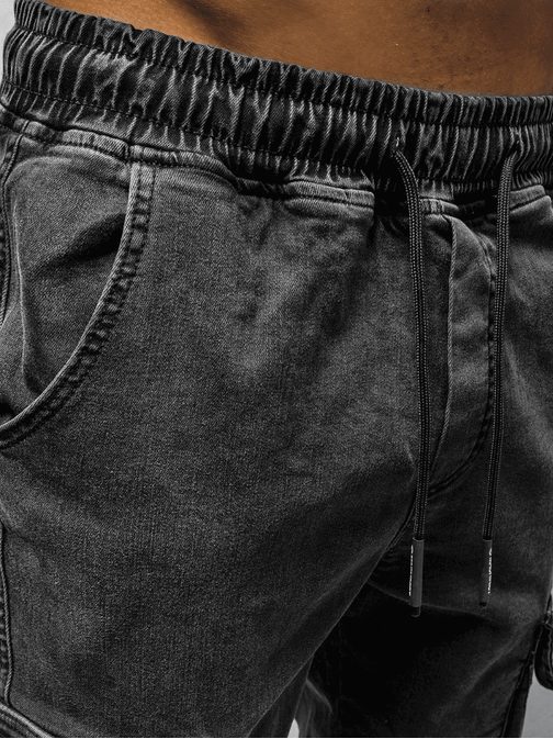 Trendové grafitové jogger kalhoty MACH/51222