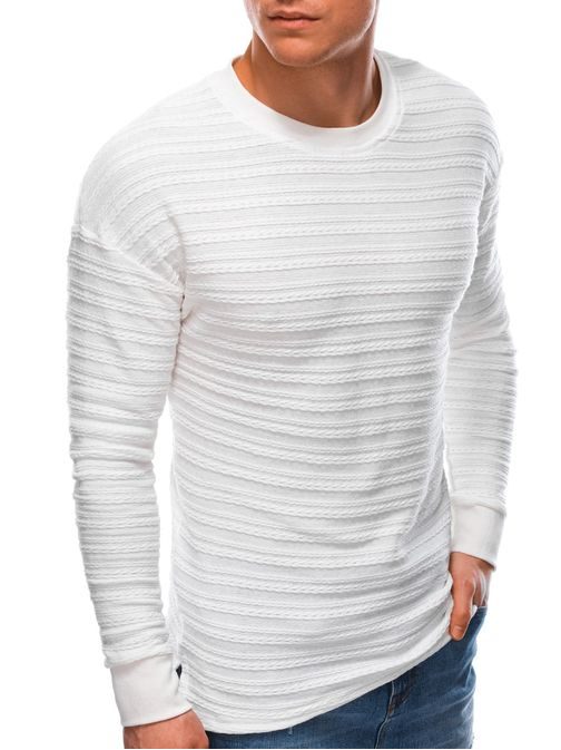 Bavlněný svetr v bílé barvě E208