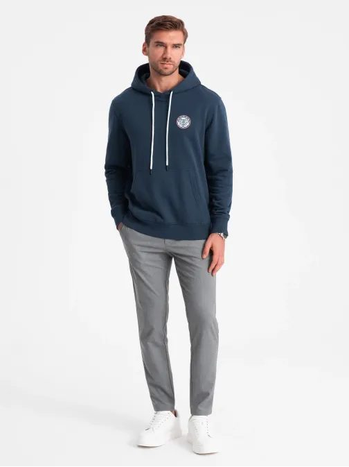 Pánská modrá mikina s logem a s kapucí V2 SSNZ-0144