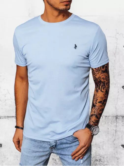 Světle modré stylové tričko s krátkým rukávem