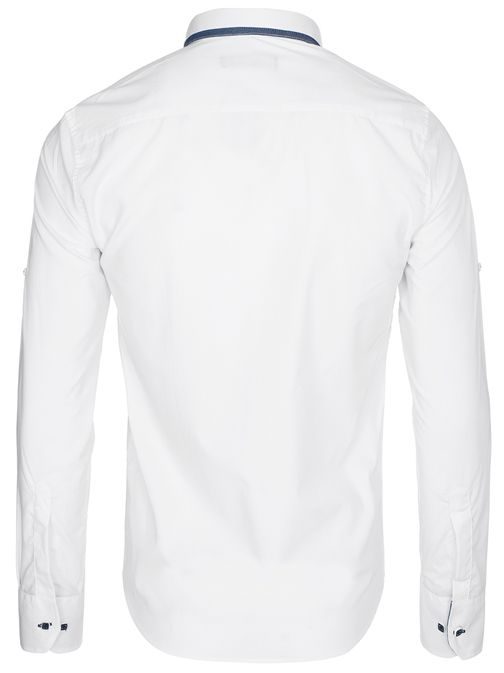 Bílá pánská košile s prošíváním RAW LUCCI 781K