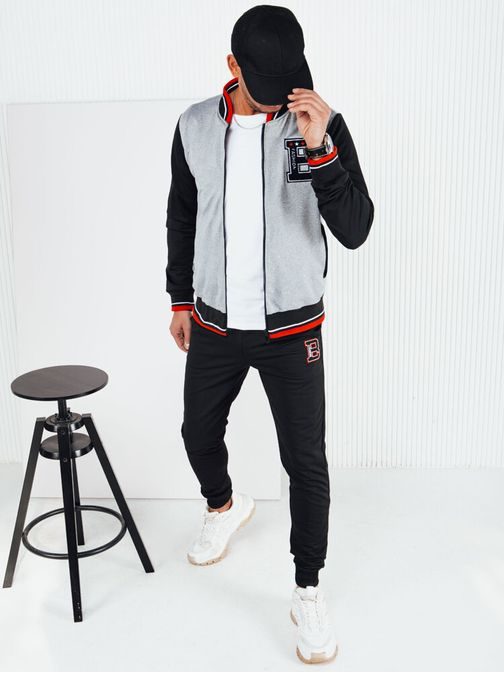 Barevná tepláková souprava v šedé barvě