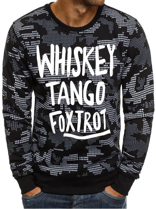 WHISKEY TANGO FOXTROT originální černá pánská mikina J.STYLE DD10